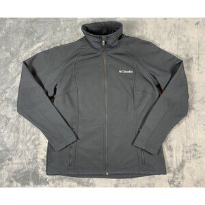 Columbia Black Full Zip Soft Shell Activewear Fleece Lined Jacket Men's L